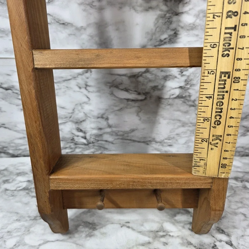 Vintage Farmhouse Ladder Shelf Trinket Shadowbox 4 Tier Cottagecore Grandmacore